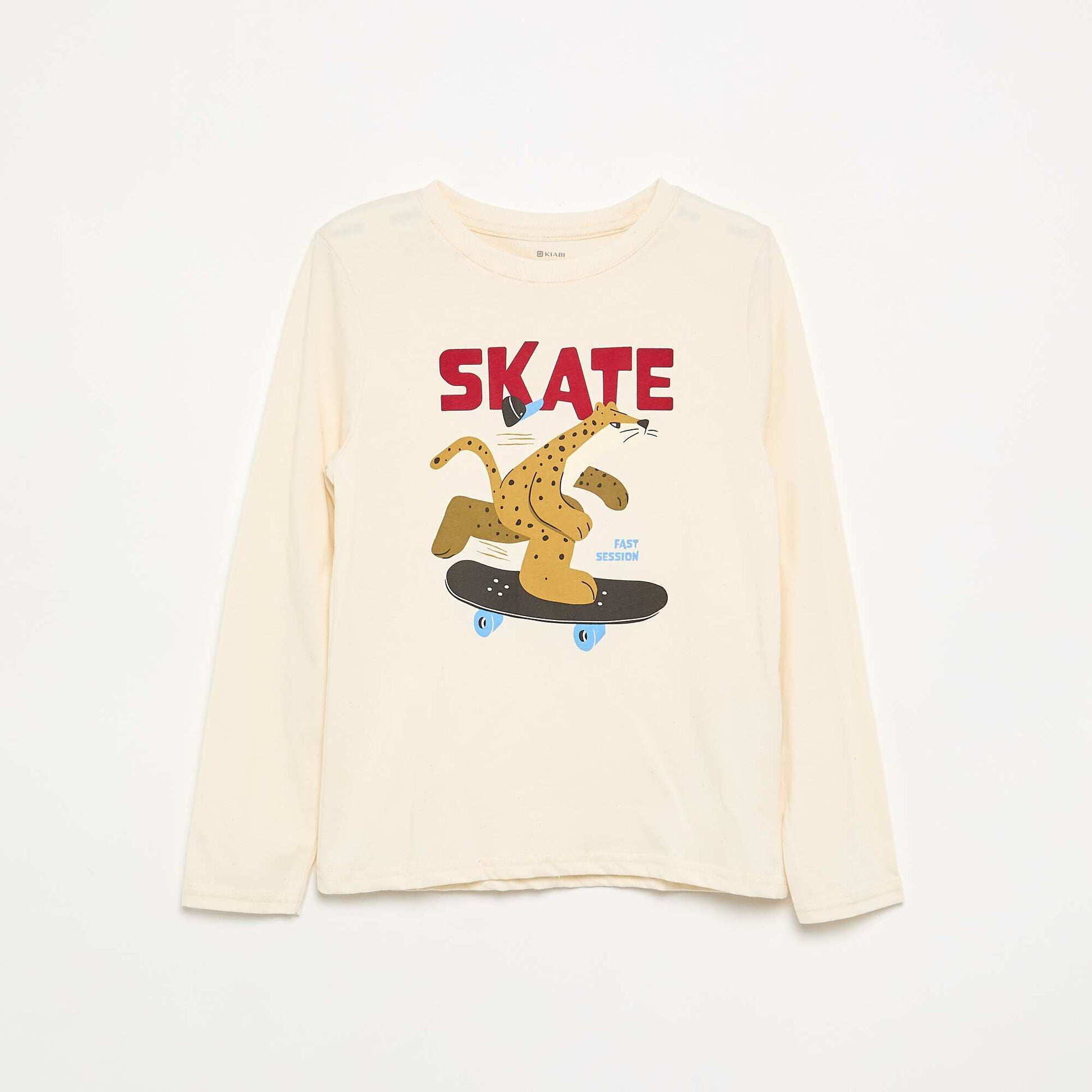 Long-sleeved printed T-shirt WHITE