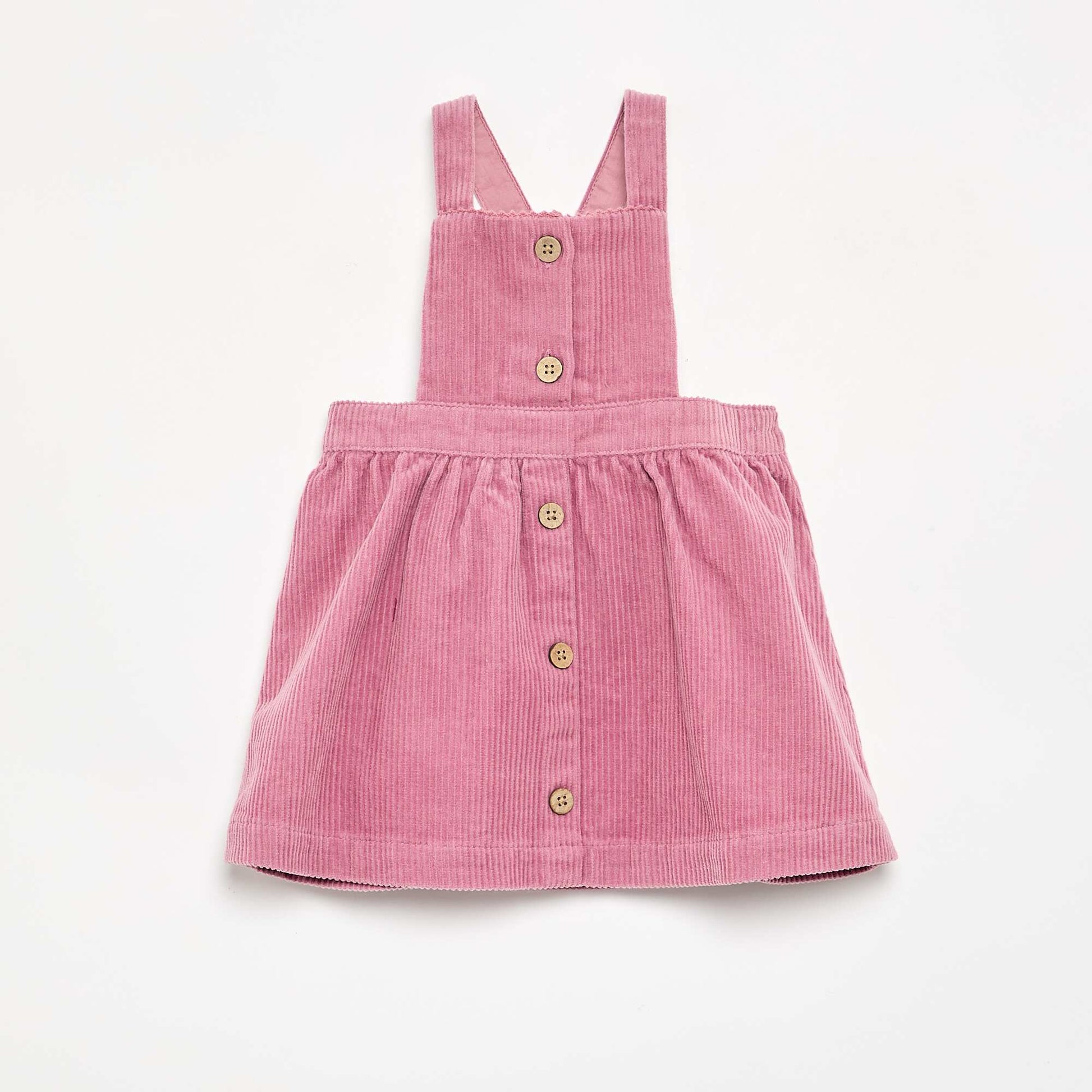 Corduroy Pinafore Dress PINK
