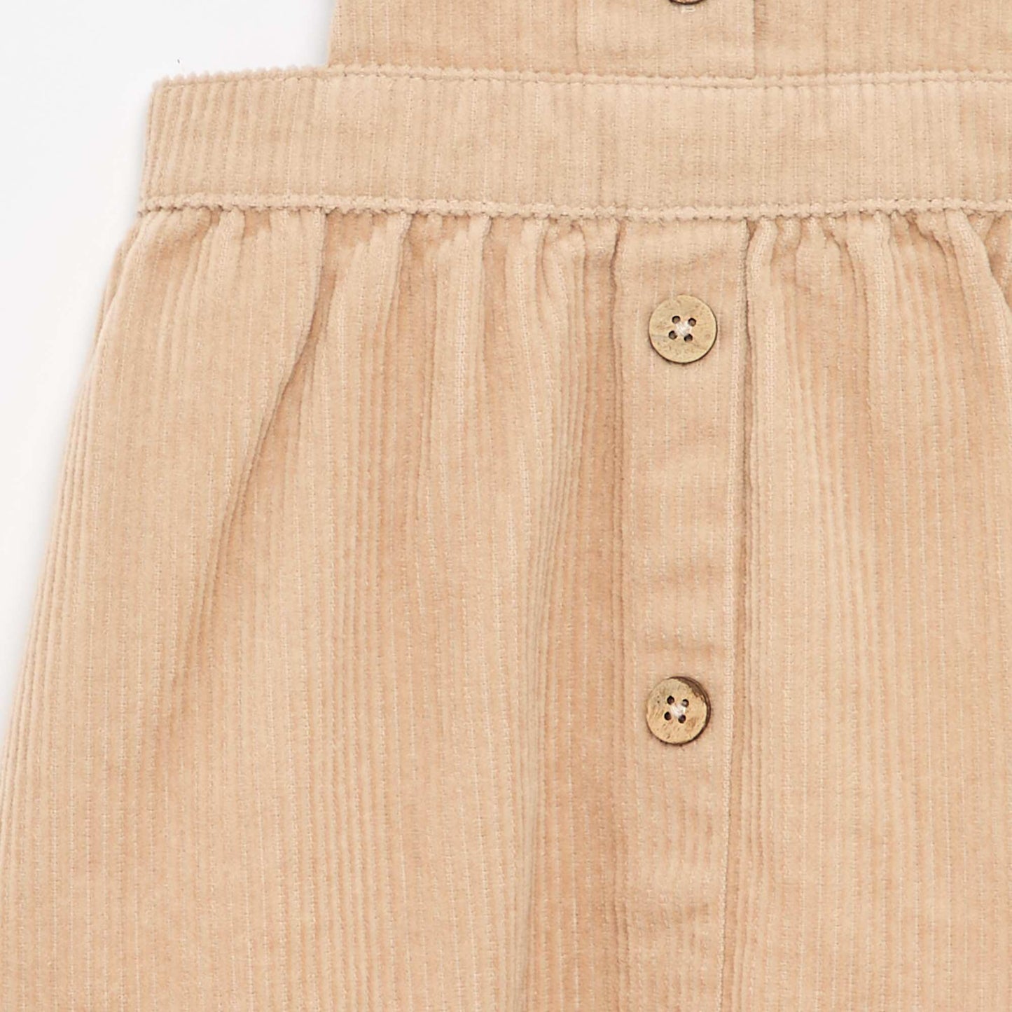 Corduroy Pinafore Dress BEIGE