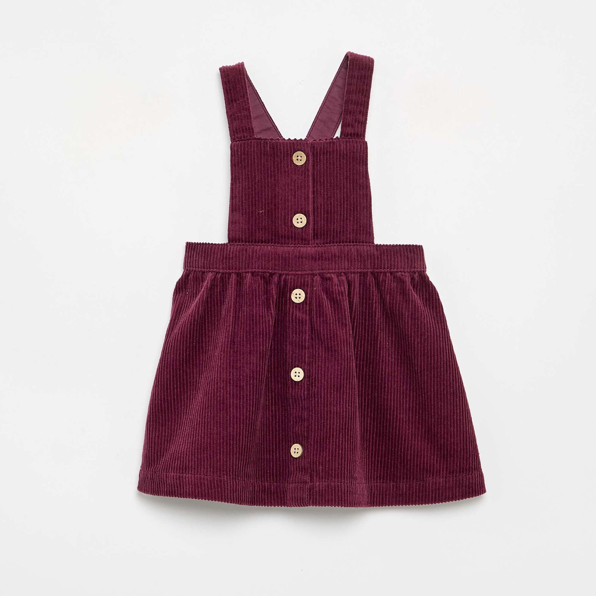Corduroy Pinafore Dress PURPLE