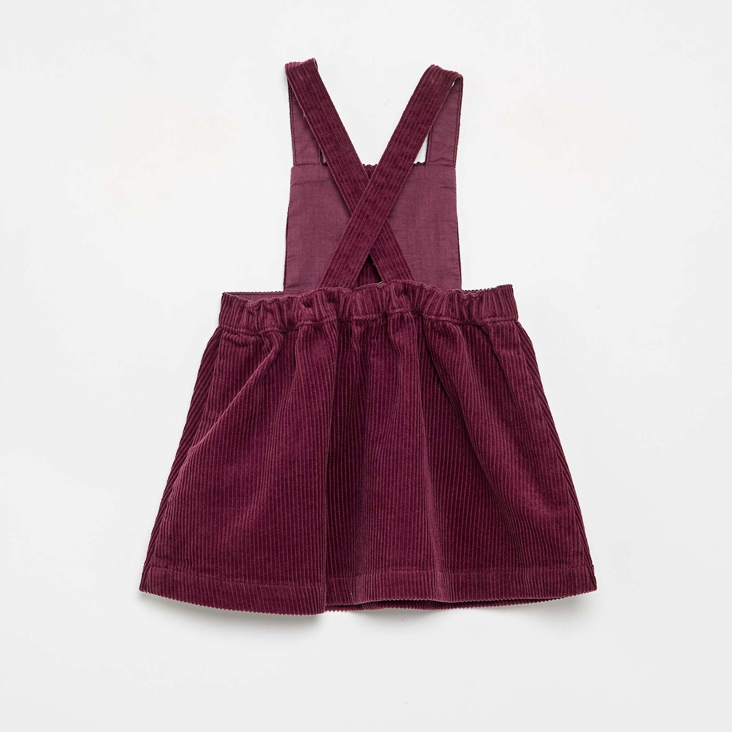 Corduroy Pinafore Dress PURPLE