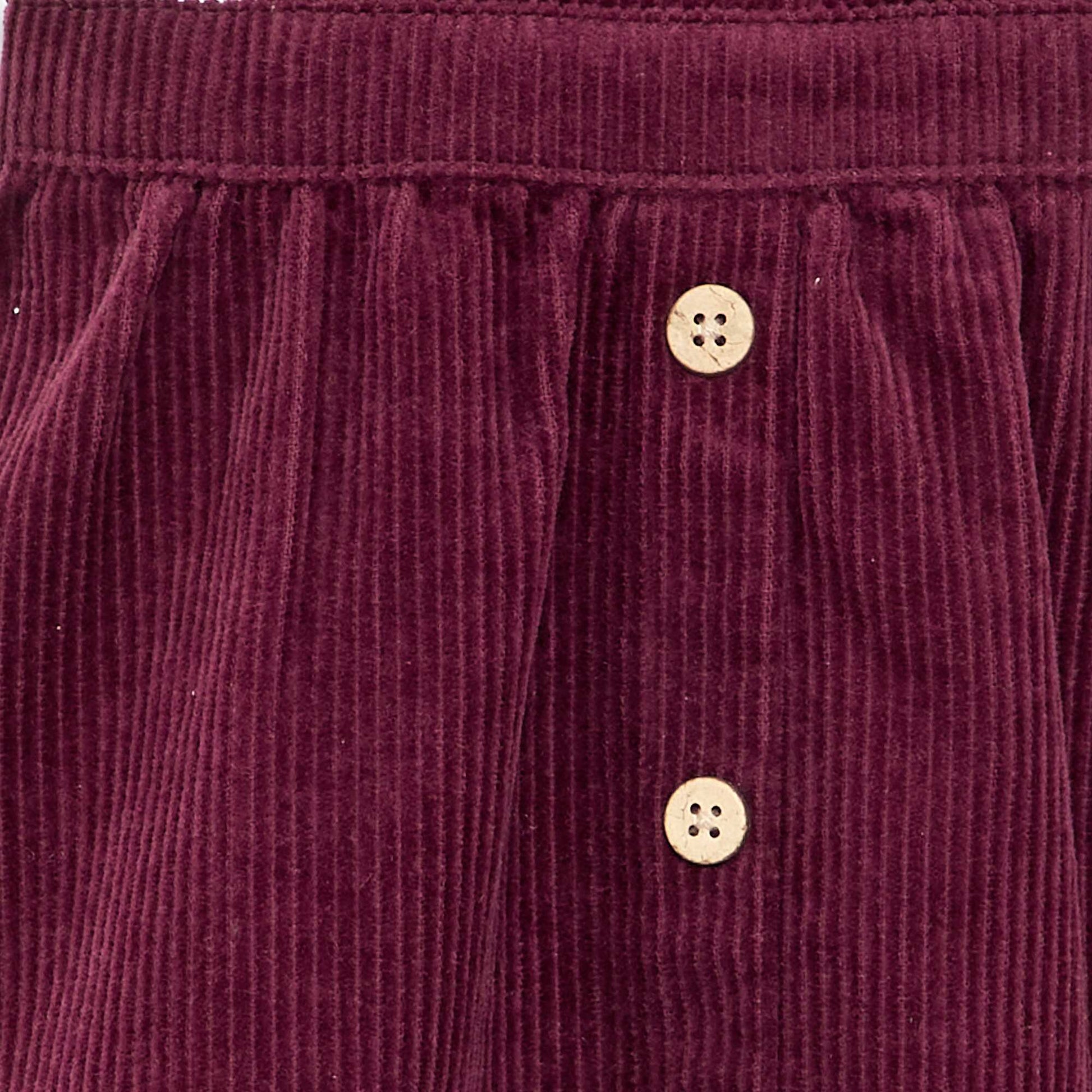 Corduroy Pinafore Dress PURPLE