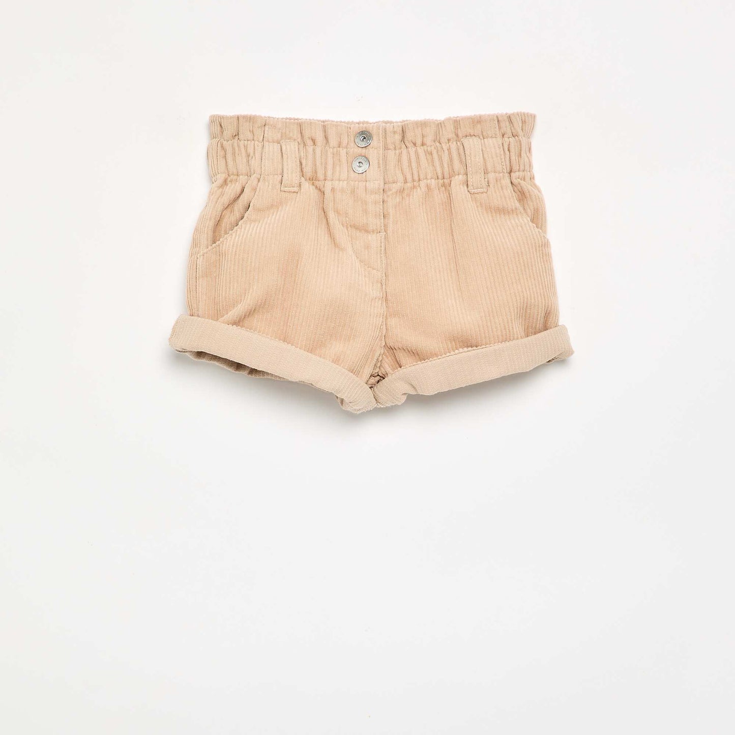 Paperbag corduroy shorts BEIGE