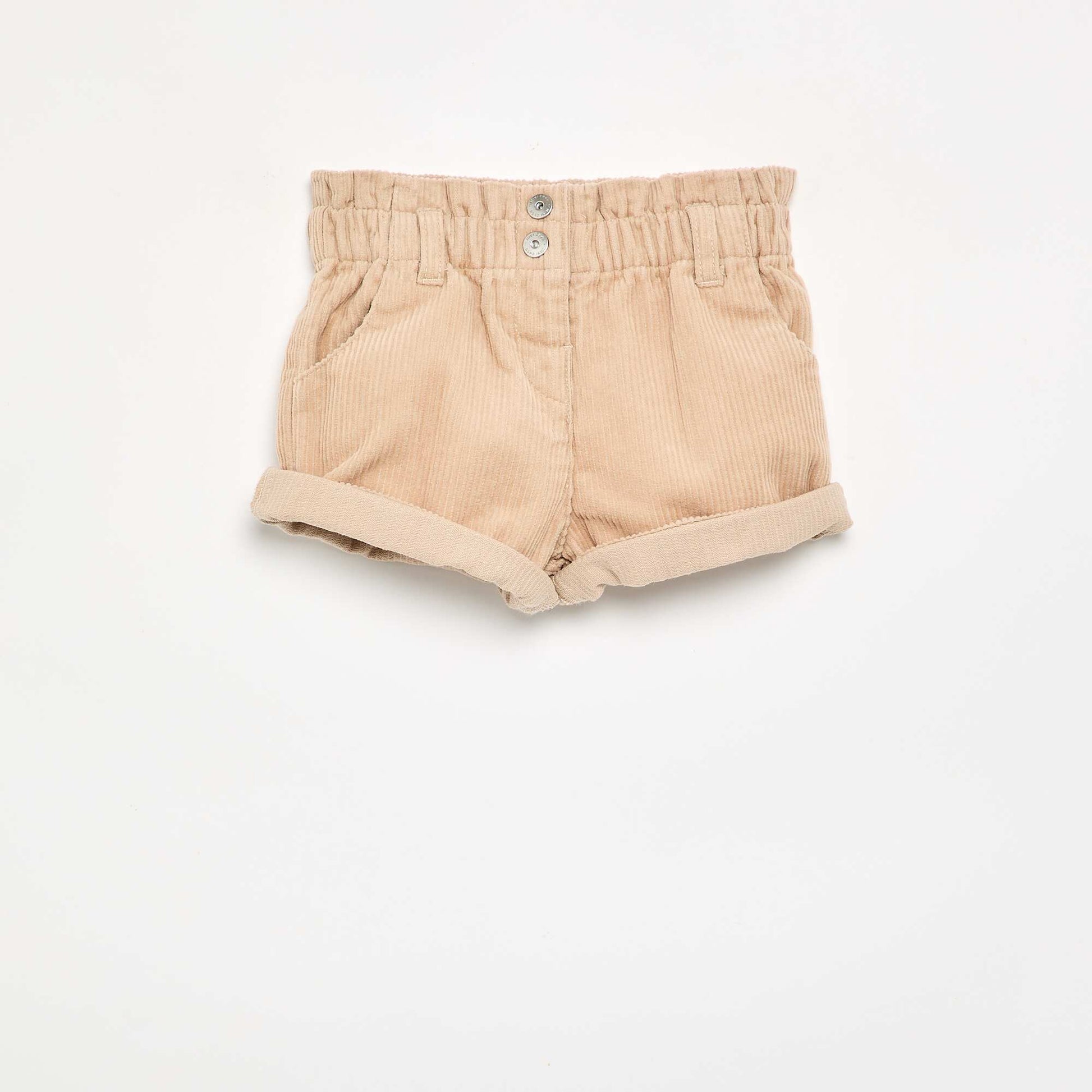 Paperbag corduroy shorts BEIGE