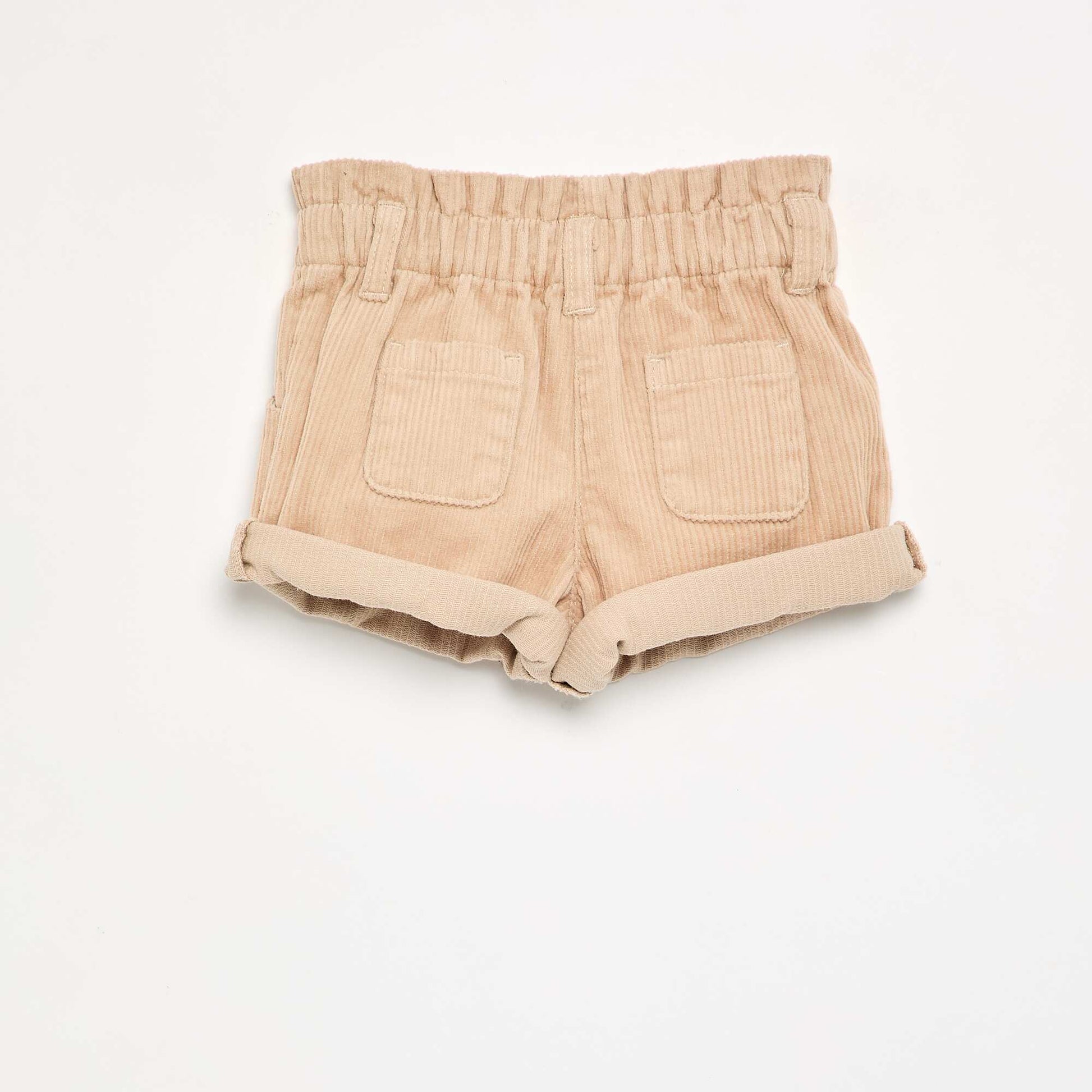 Paperbag corduroy shorts BEIGE