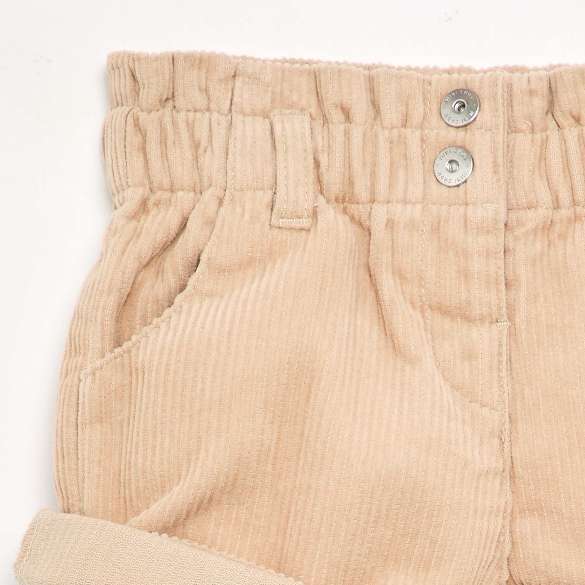 Paperbag corduroy shorts BEIGE
