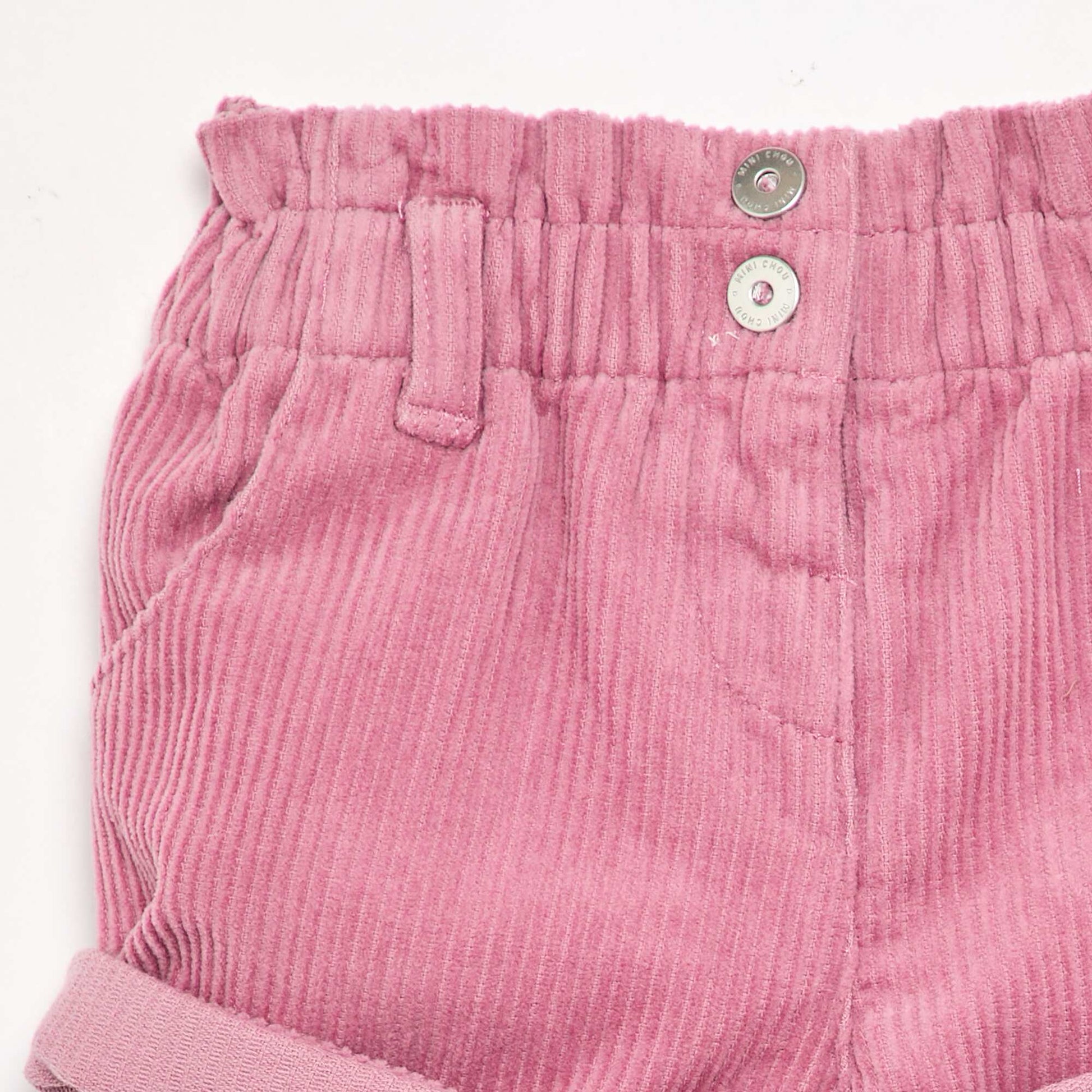 Paperbag corduroy shorts PINK