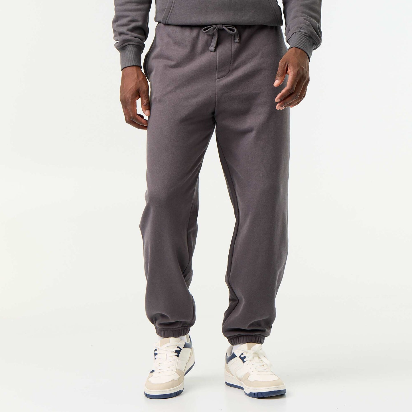 Solid Fleece Jogger Pants GREY