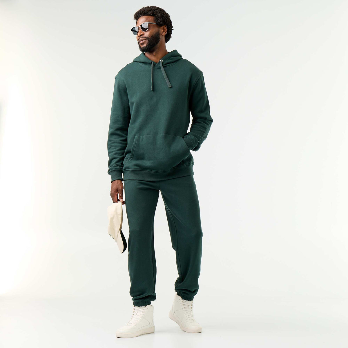 Solid Fleece Jogger Pants GREEN
