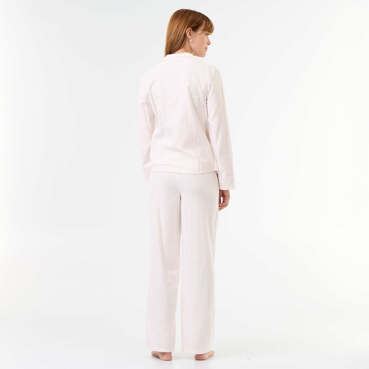 Patterned 2-Piece Pajama Set: Shirt + Pants WHITE