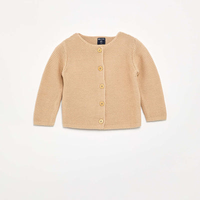Garter Stitch Cardigan BEIGE