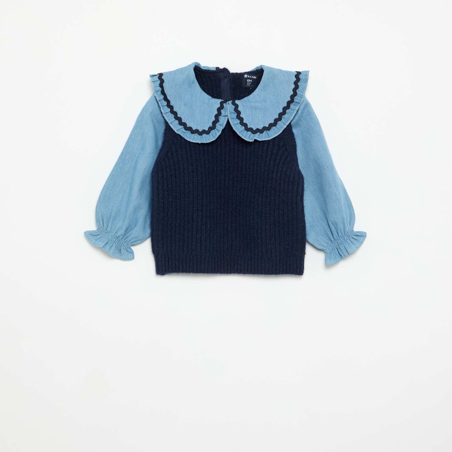 2-in-1 Sweater with Peter Pan Collar BLUE