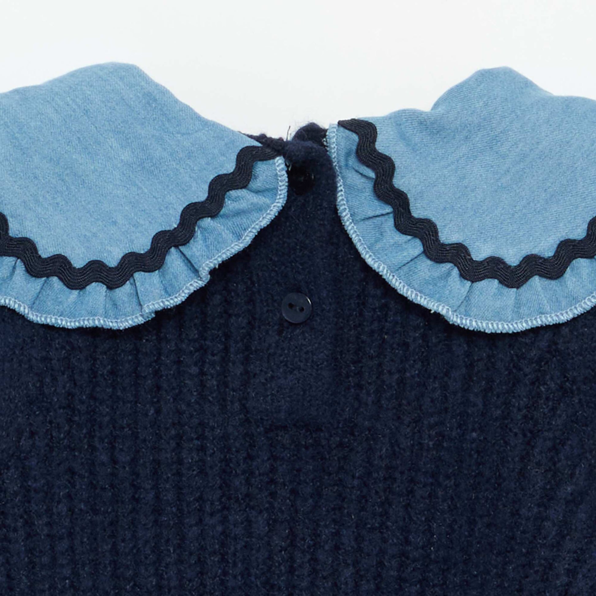 2-in-1 Sweater with Peter Pan Collar BLUE