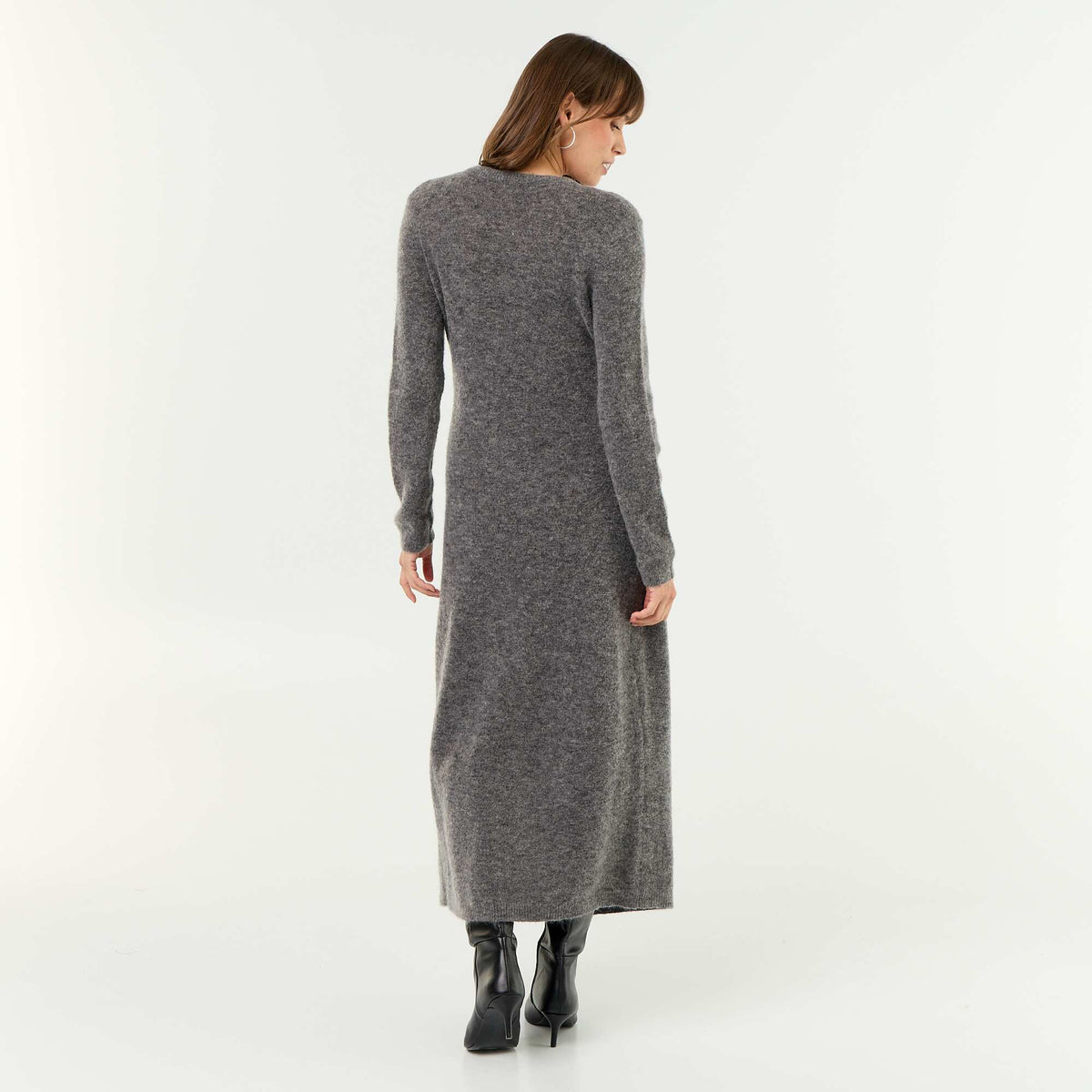Blended Wool Maternity Dress GREY