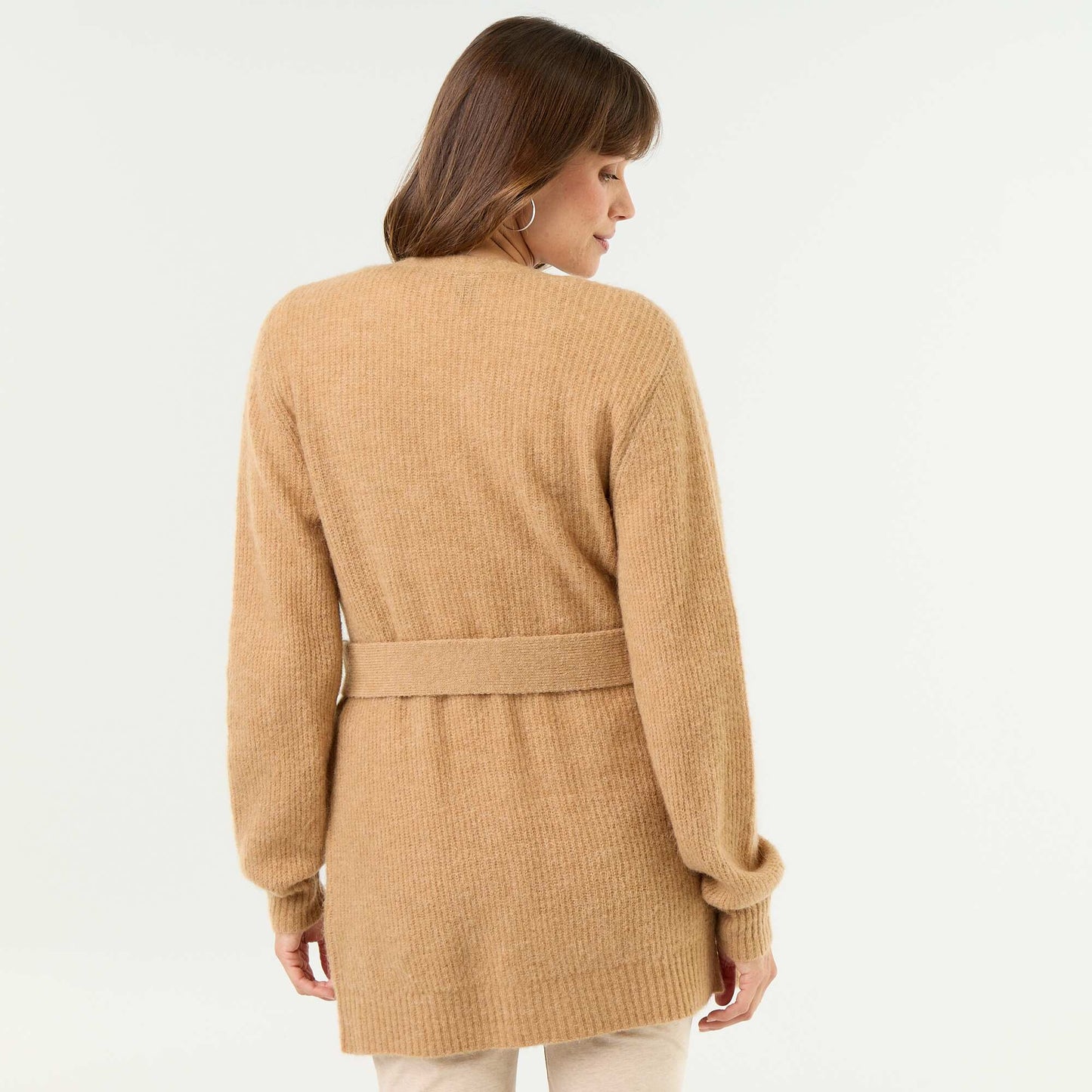 Long maternity cardigan in mohair blend BEIGE