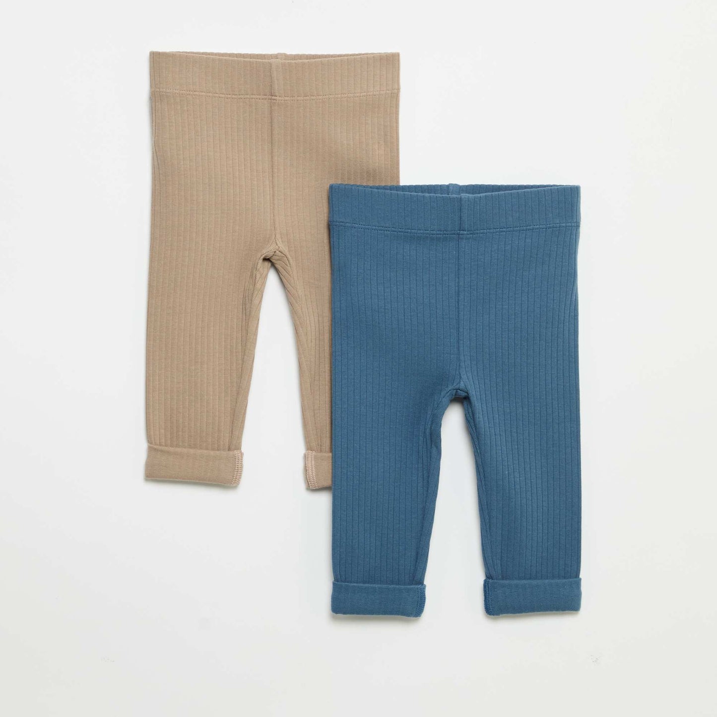 Pack of 2 Ribbed Leggings BLUE