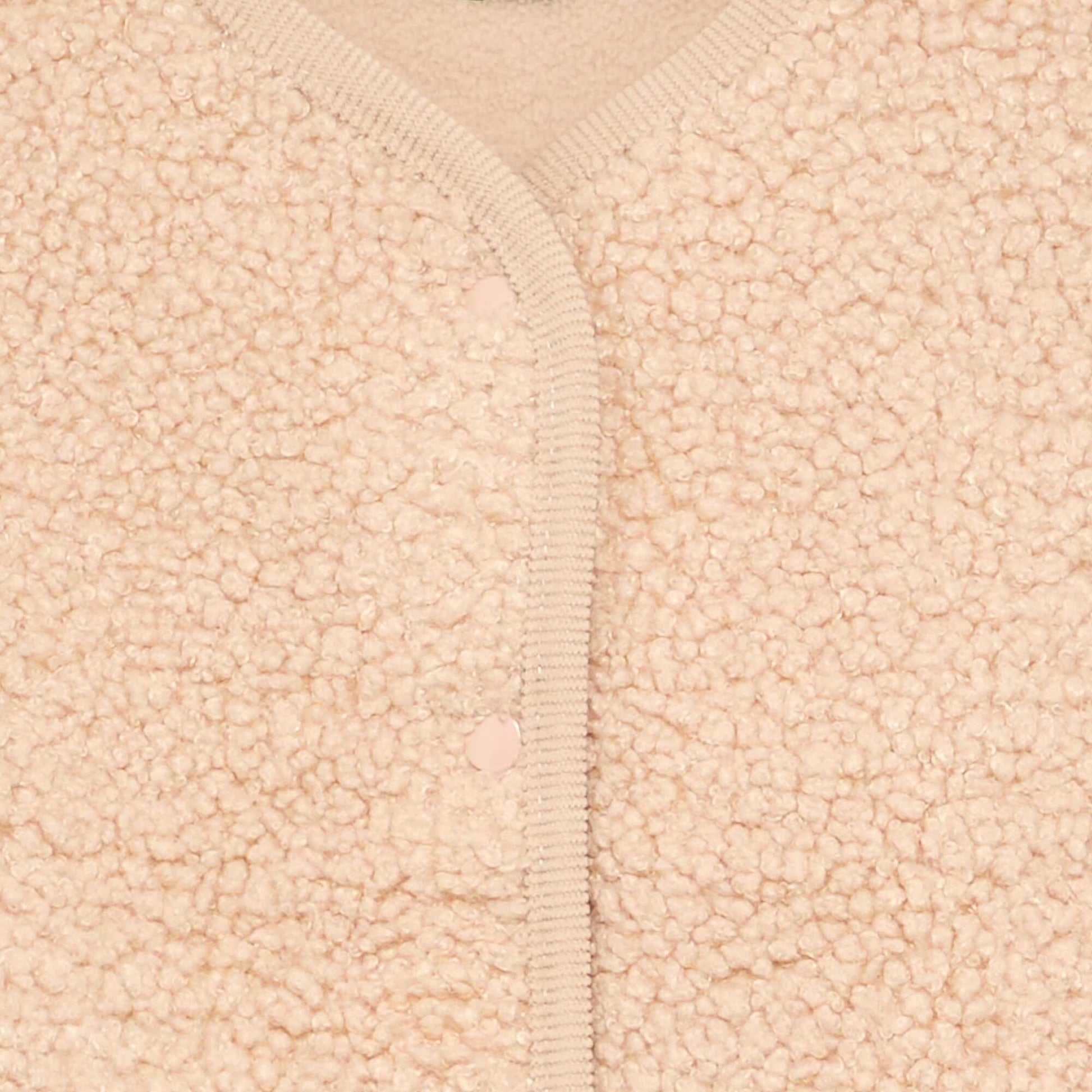 Sleeveless Faux Shearling Vest BEIGE