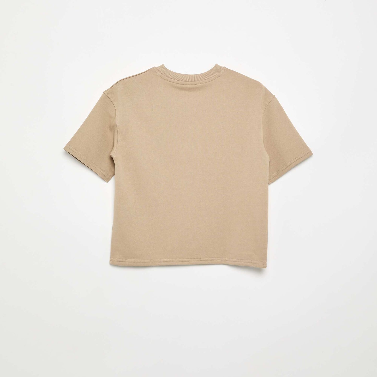 Short-sleeved printed T-shirt BEIGE