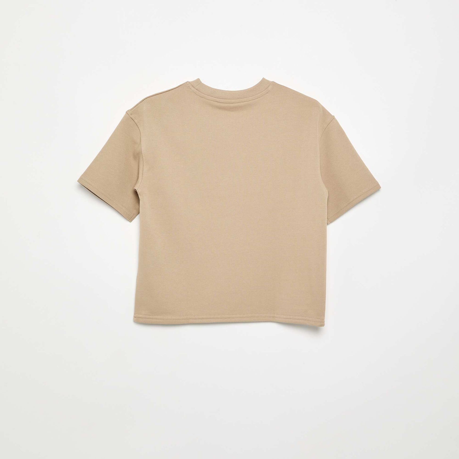 Short-sleeved printed T-shirt BEIGE