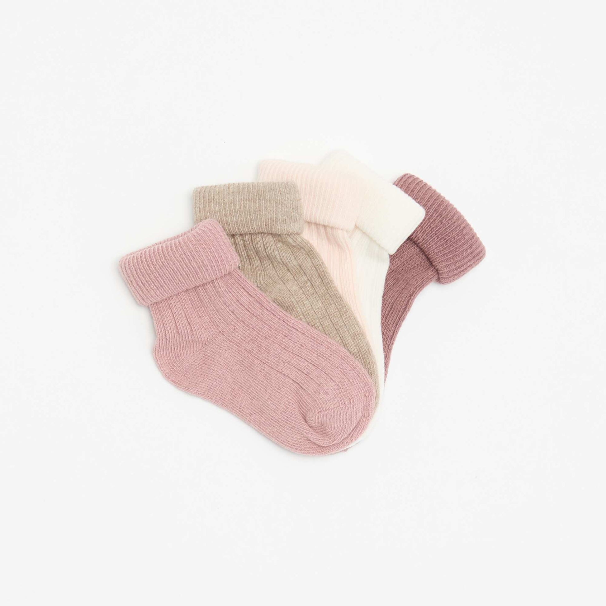 5-Pack of Plain Baby Socks PINK
