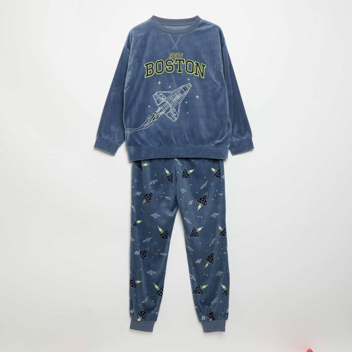 Cozy Fleece 2-Piece Pajamas - Sweatshirt + Pants BLUE