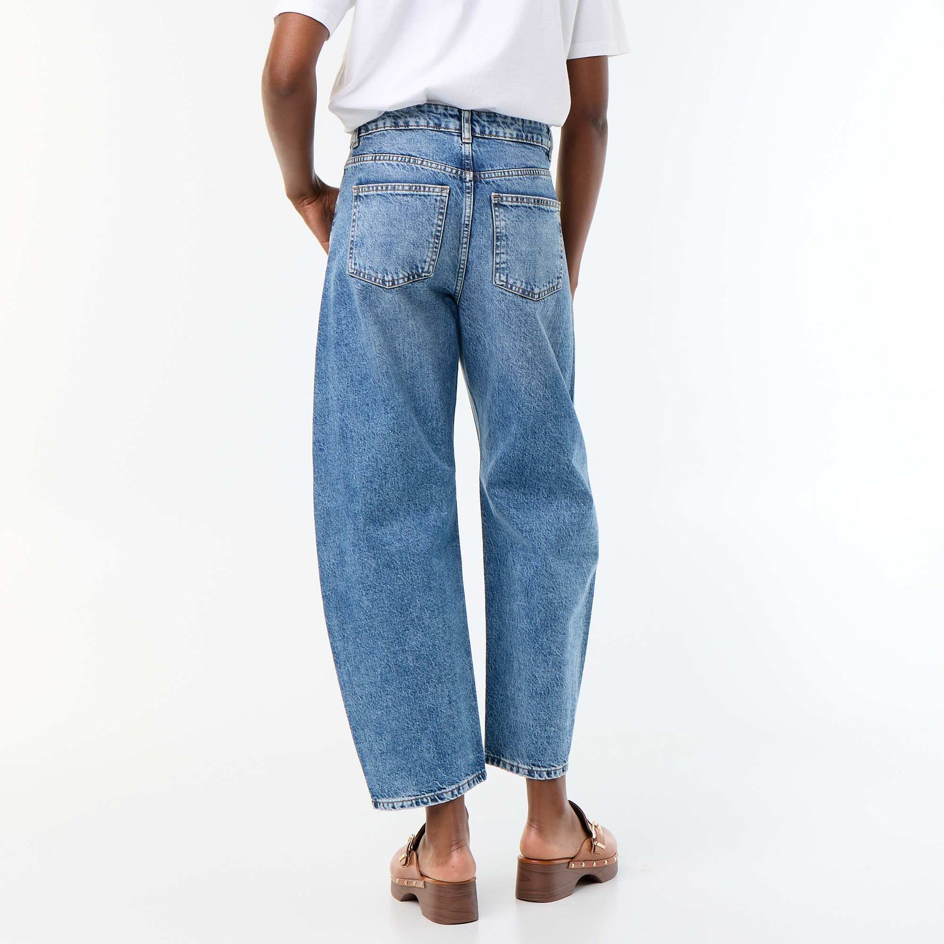 High-waisted wide-leg jeans BLUE