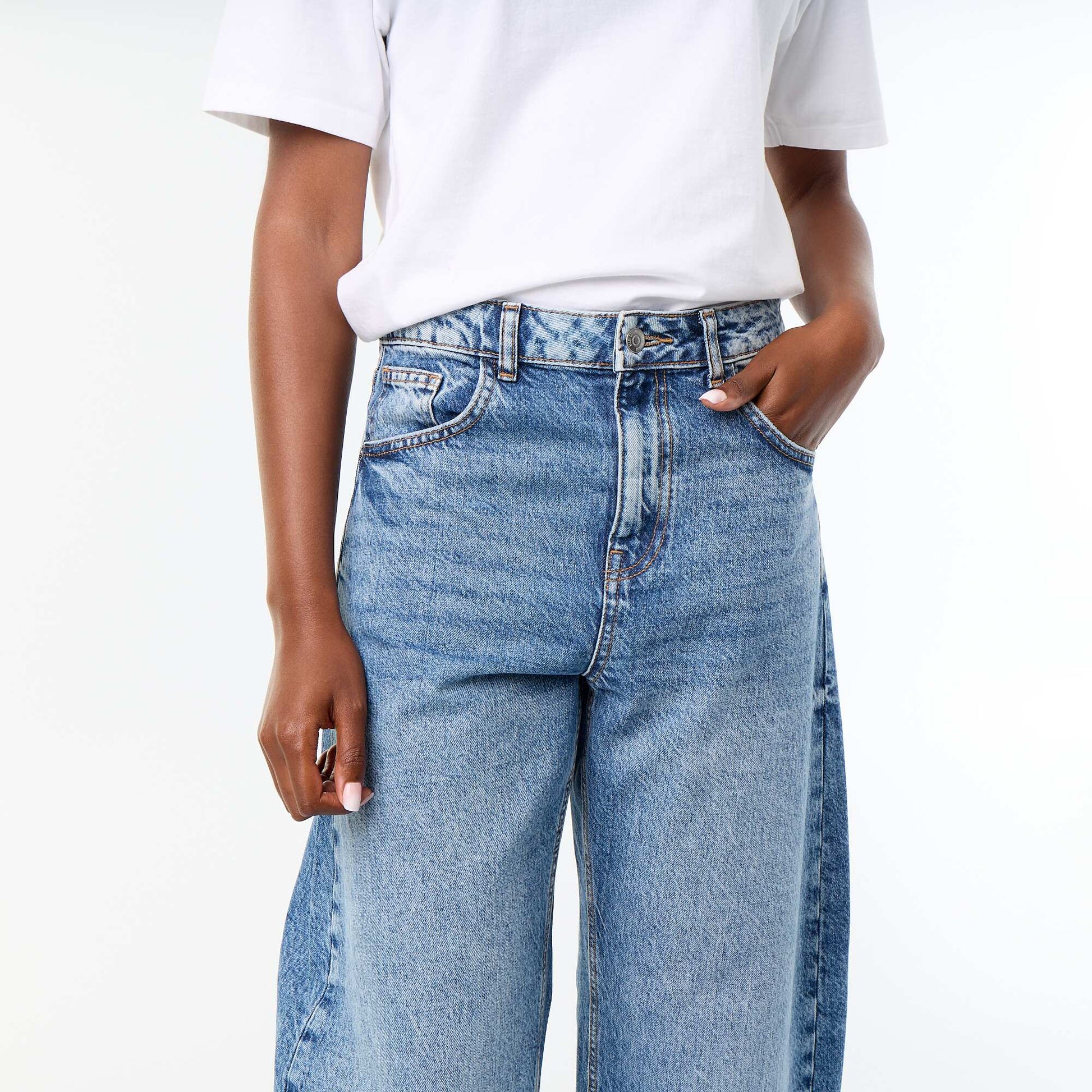 High-waisted wide-leg jeans BLUE