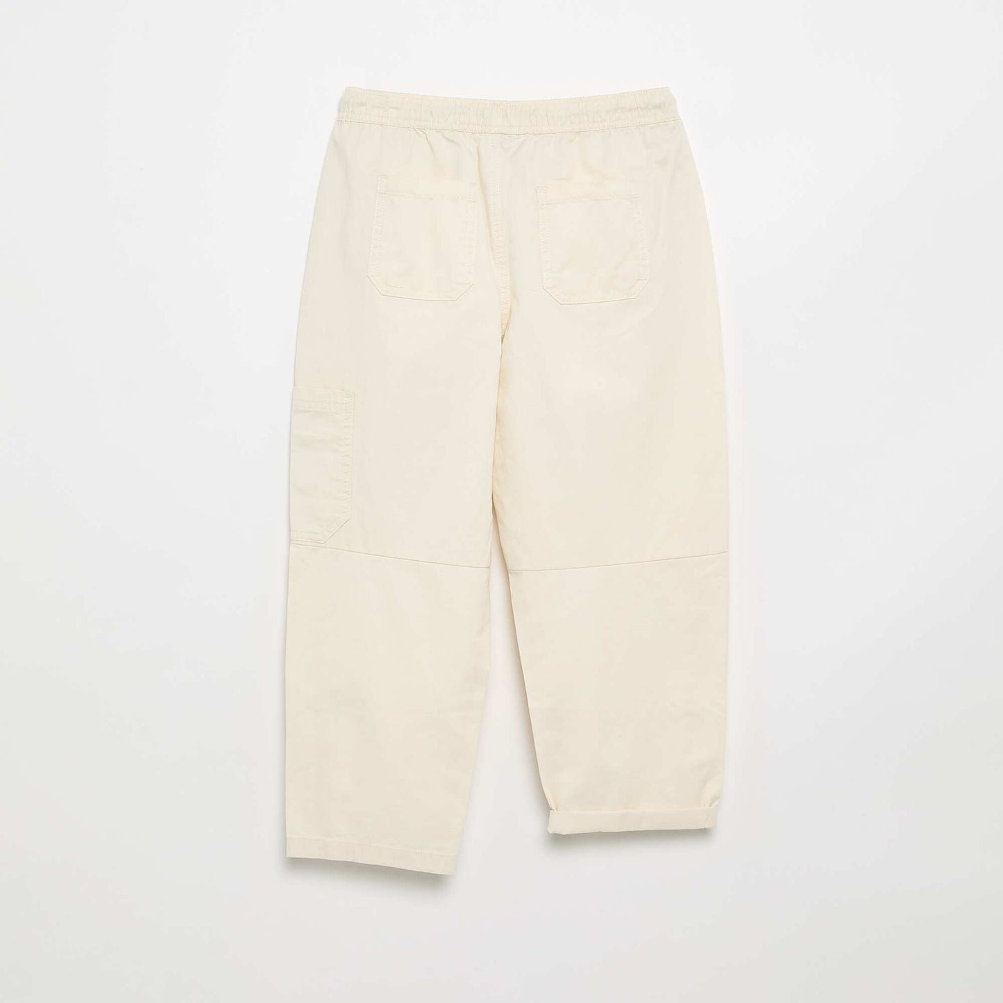 Barrel fit trousers with drawstring WHITE