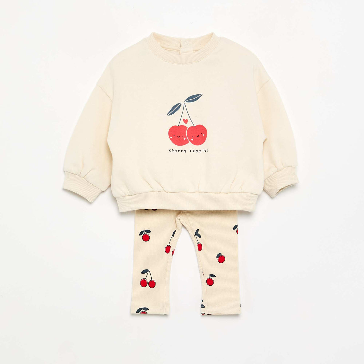 Printed sweatshirt and leggings set WHITE