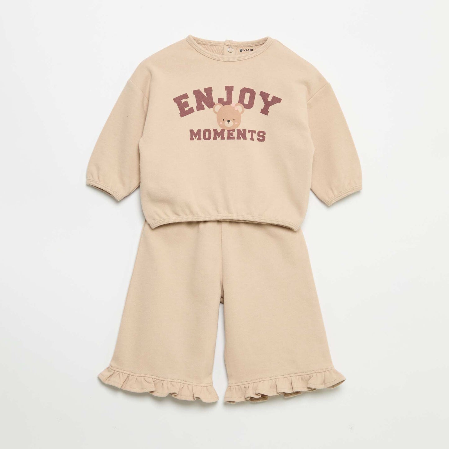 2-piece fleece set BEIGE