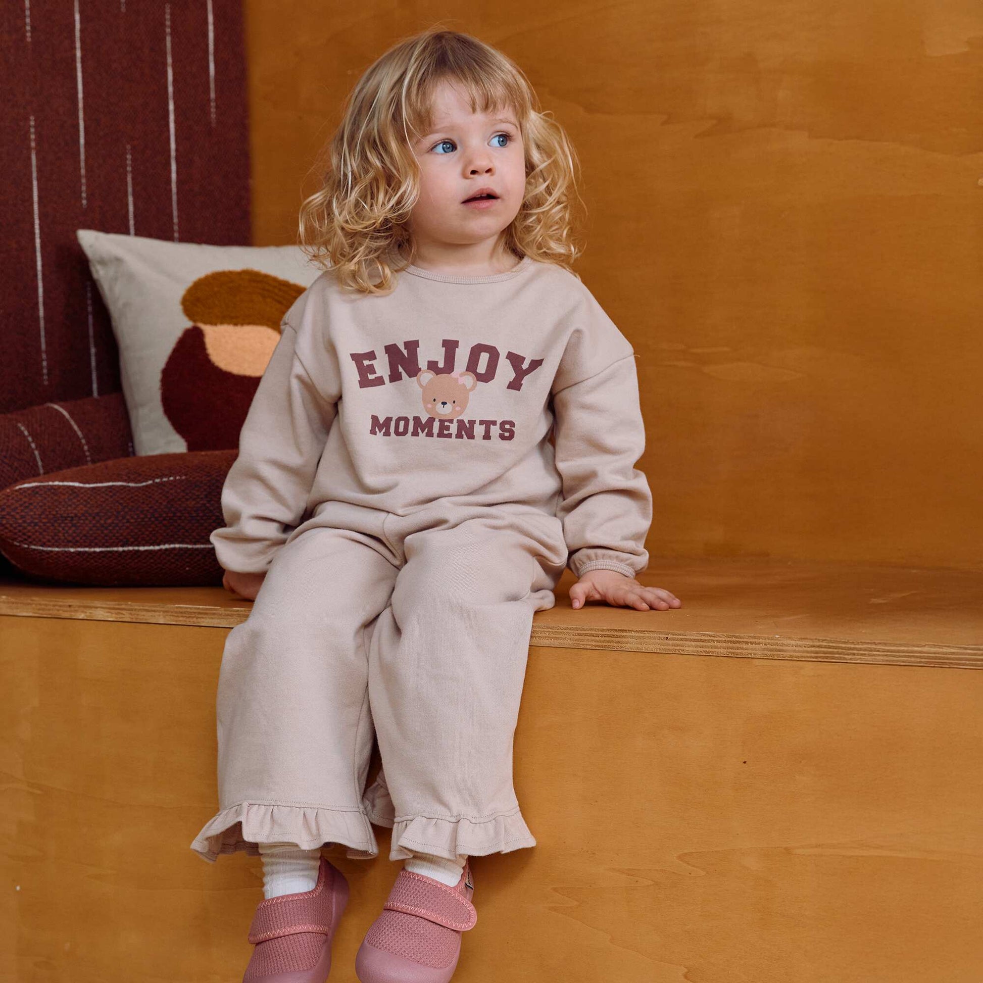 2-piece fleece set BEIGE