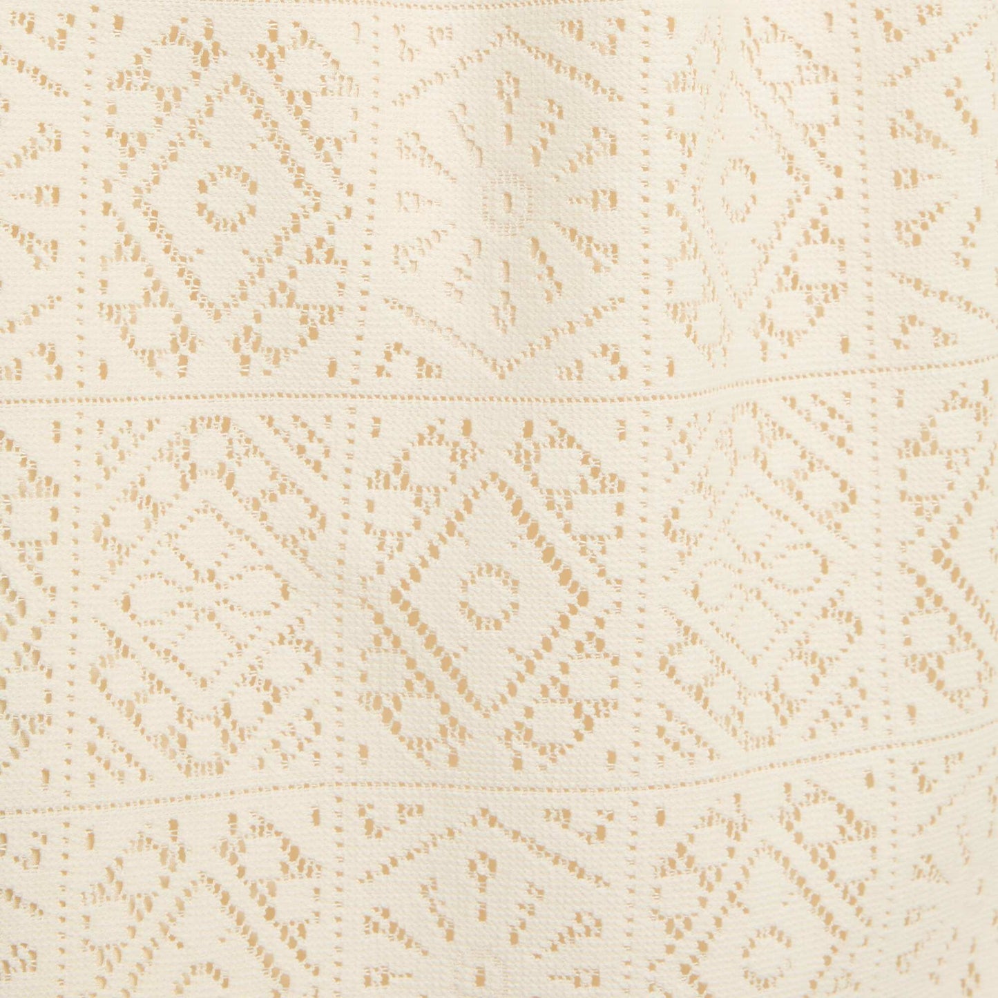 Crochet knit dress with non-adjustable straps BEIGE