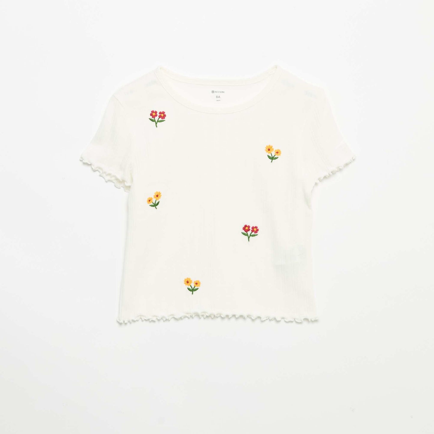 Short-sleeved embroidered T-shirt WHITE