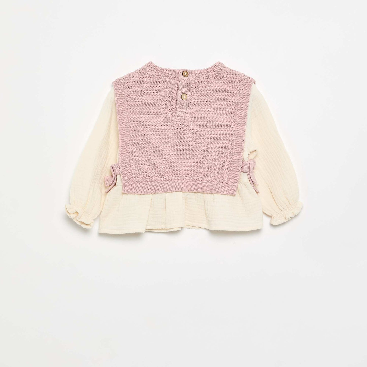 Cotton Voile Sleeve Sweater PURPLE