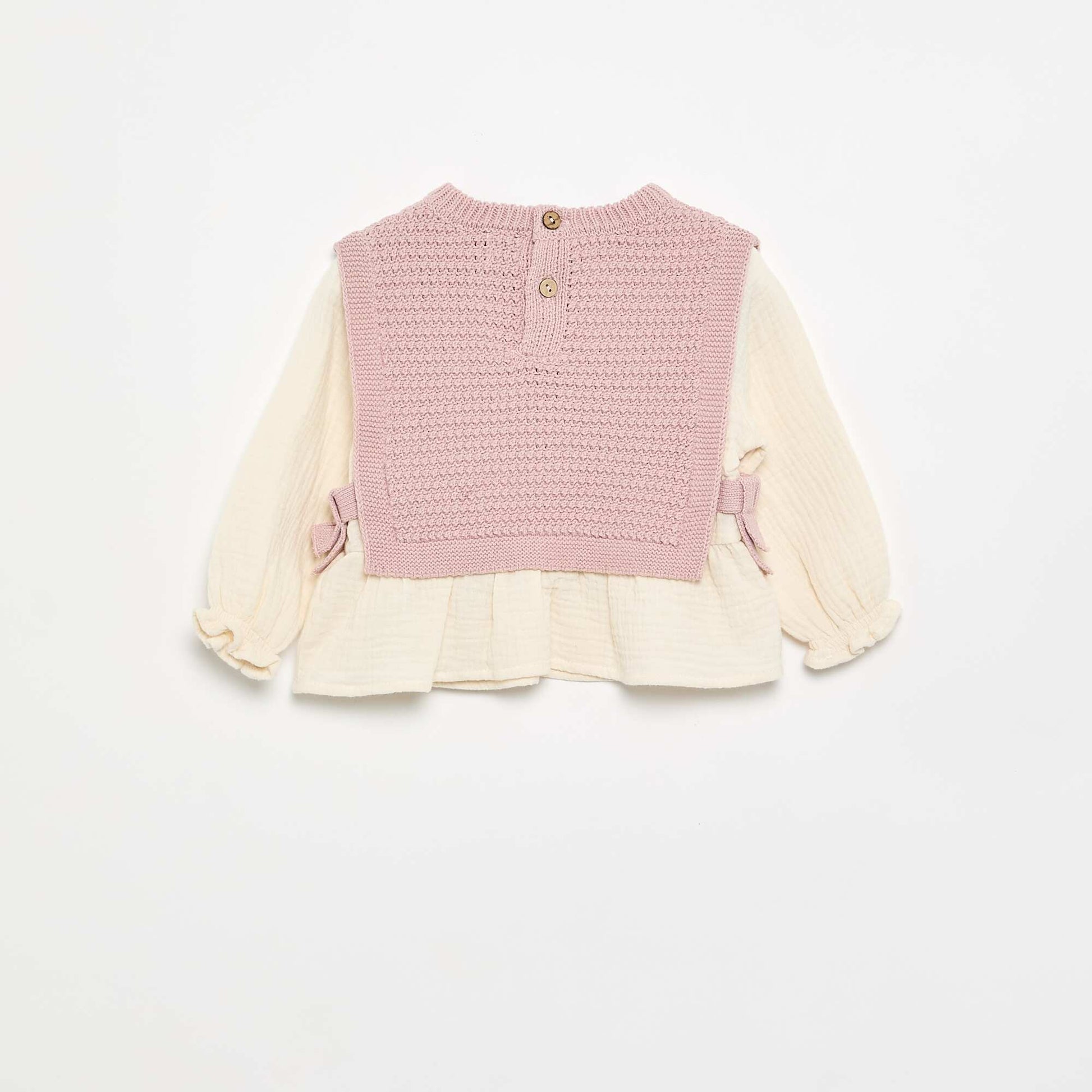 Cotton Voile Sleeve Sweater PURPLE