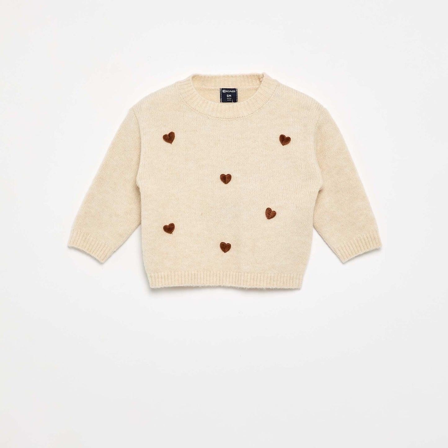 Sweater with 'heart' designs BEIGE