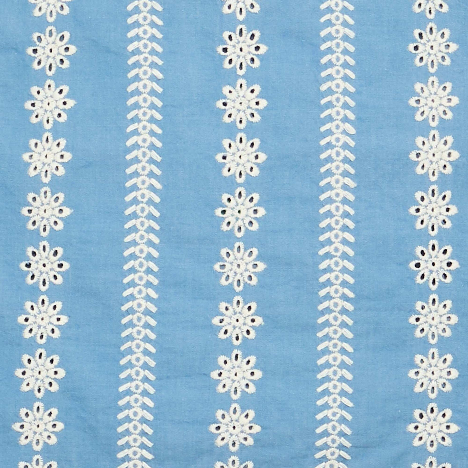 Sleeveless Blouse with All-Over Embroidery BLUE