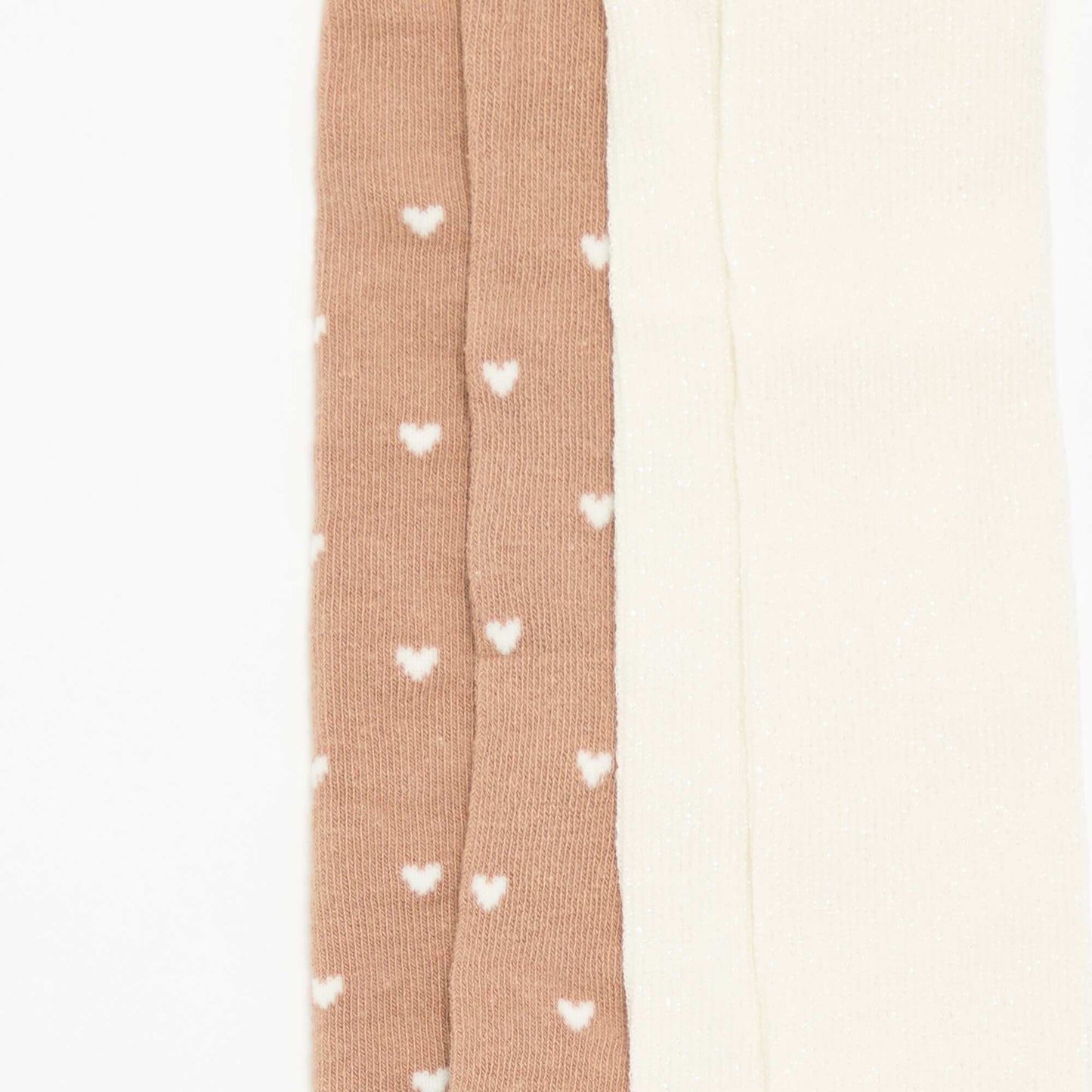 Pack of 2 pairs of patterned tights BEIGE