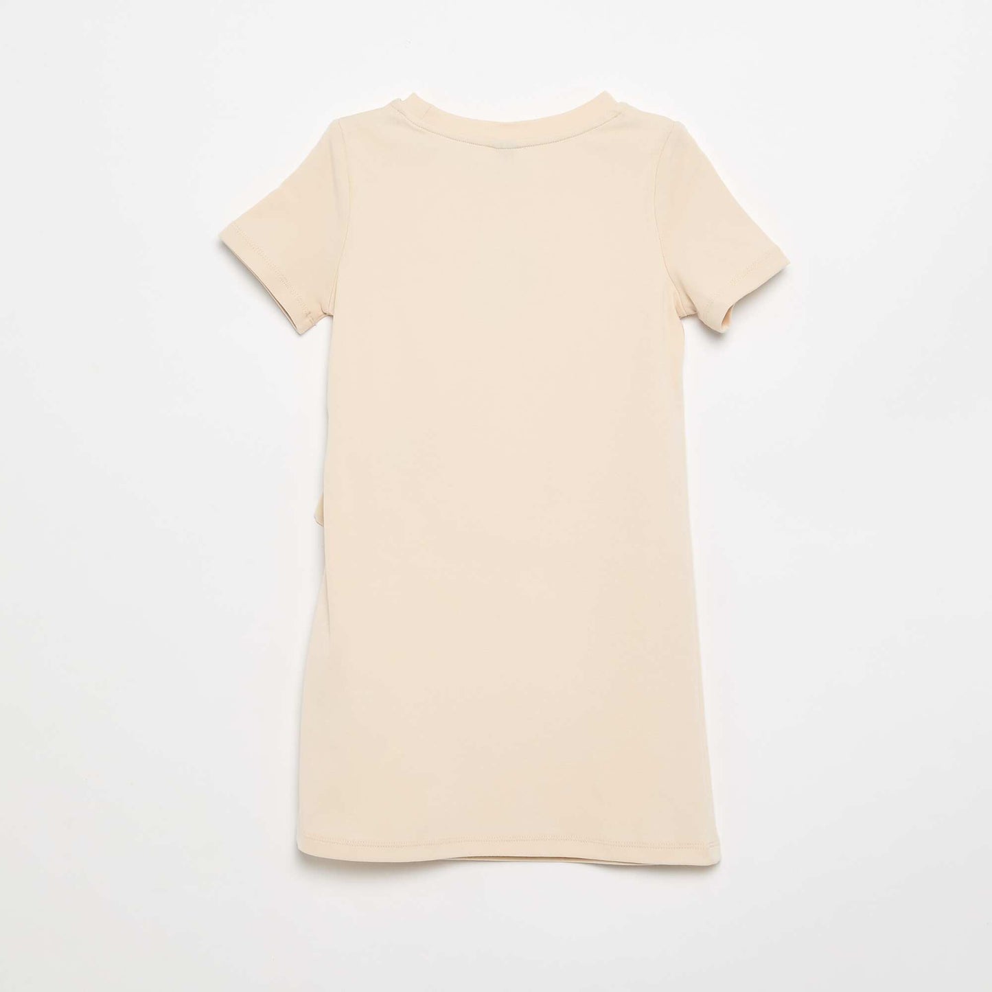 T-shirt dress with side knot BEIGE