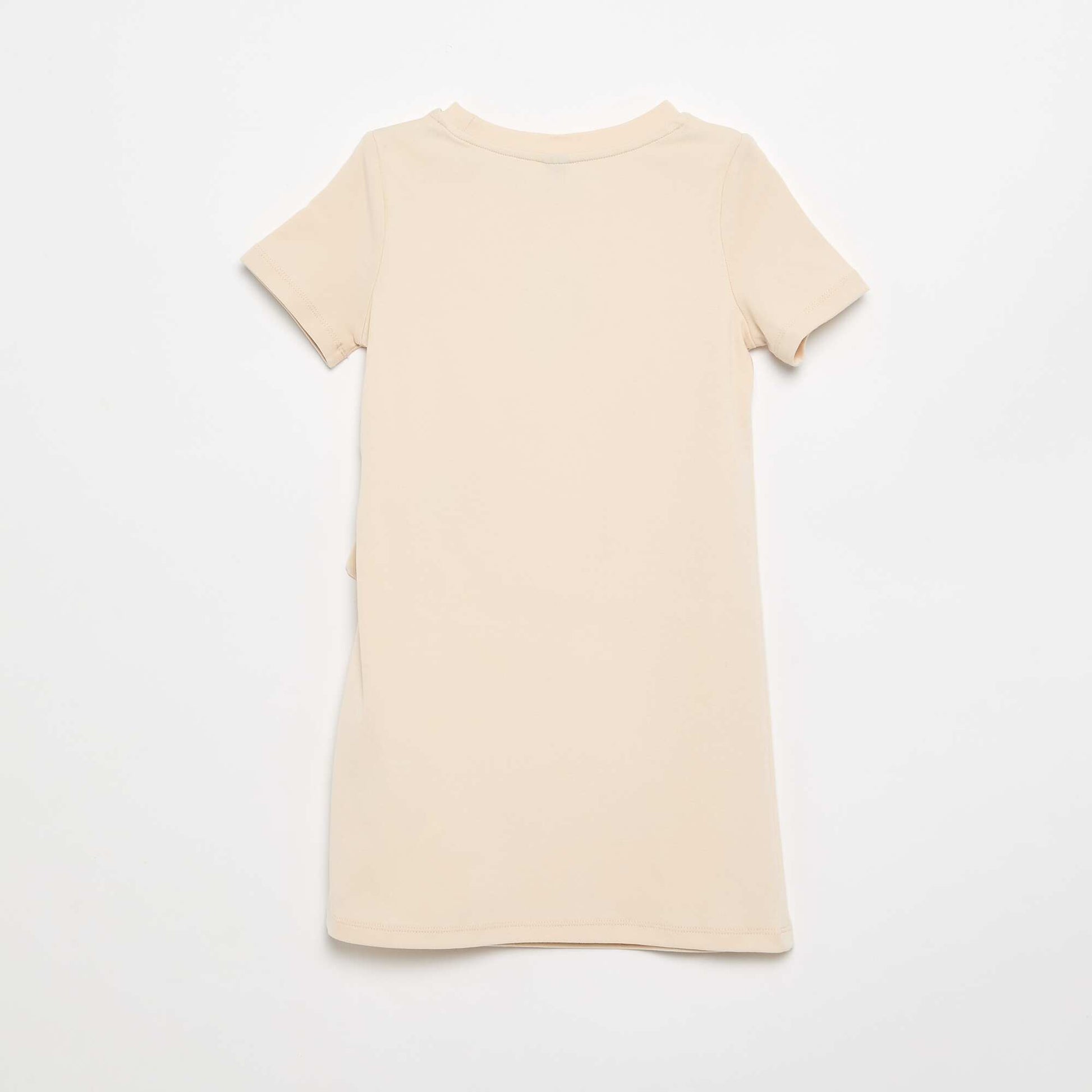 T-shirt dress with side knot BEIGE
