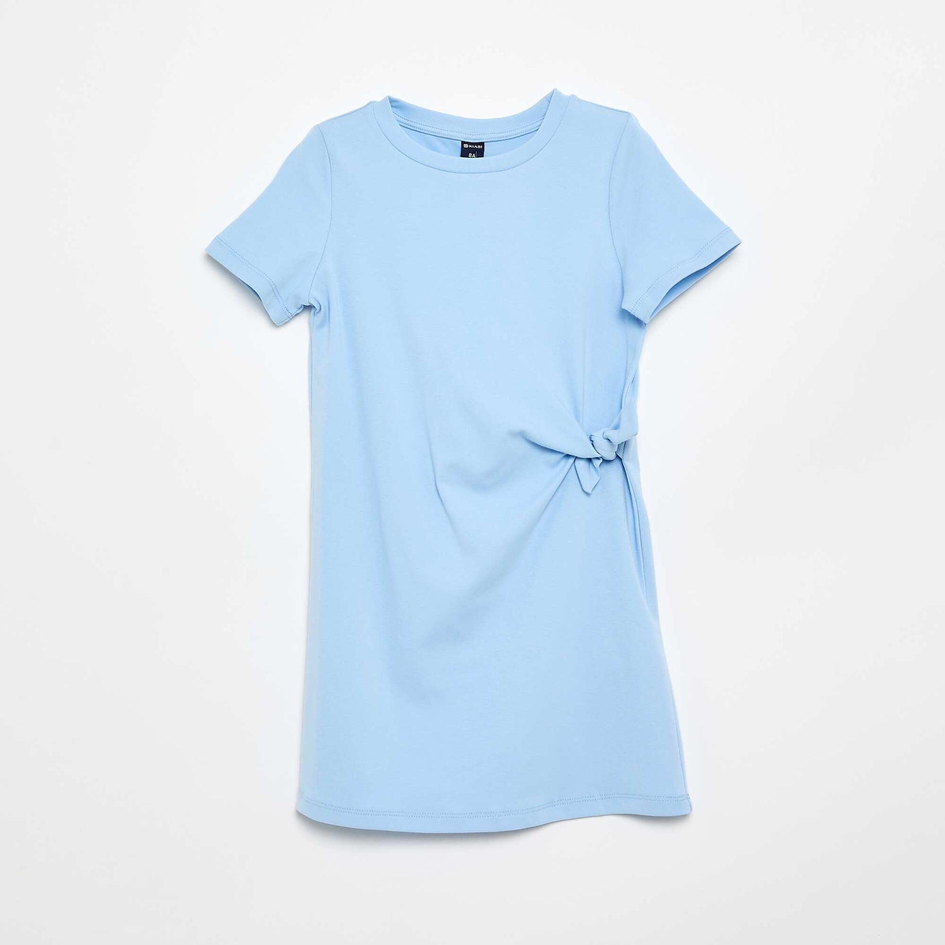 T-shirt dress with side knot BLUE
