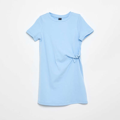 T-shirt dress with side knot BLUE