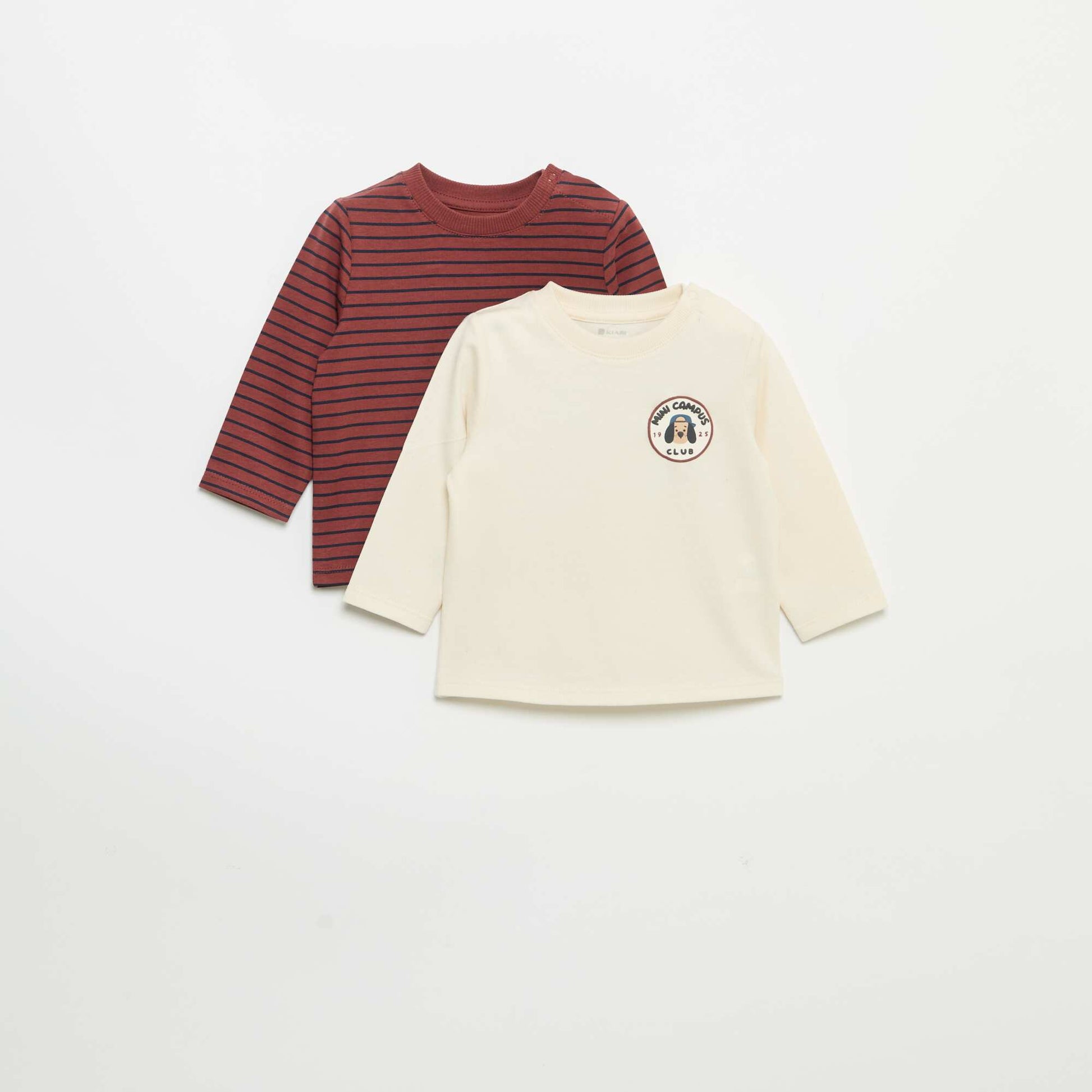 Pack of 2 Long-Sleeved T-shirts BROWN
