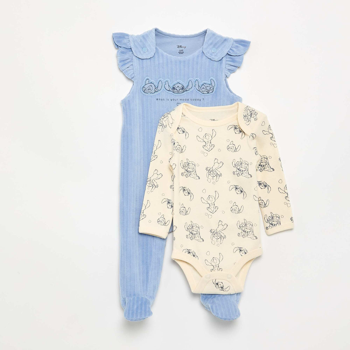 2-piece sleep set - Sleeveless sleepsuit + bodysuit WHITE