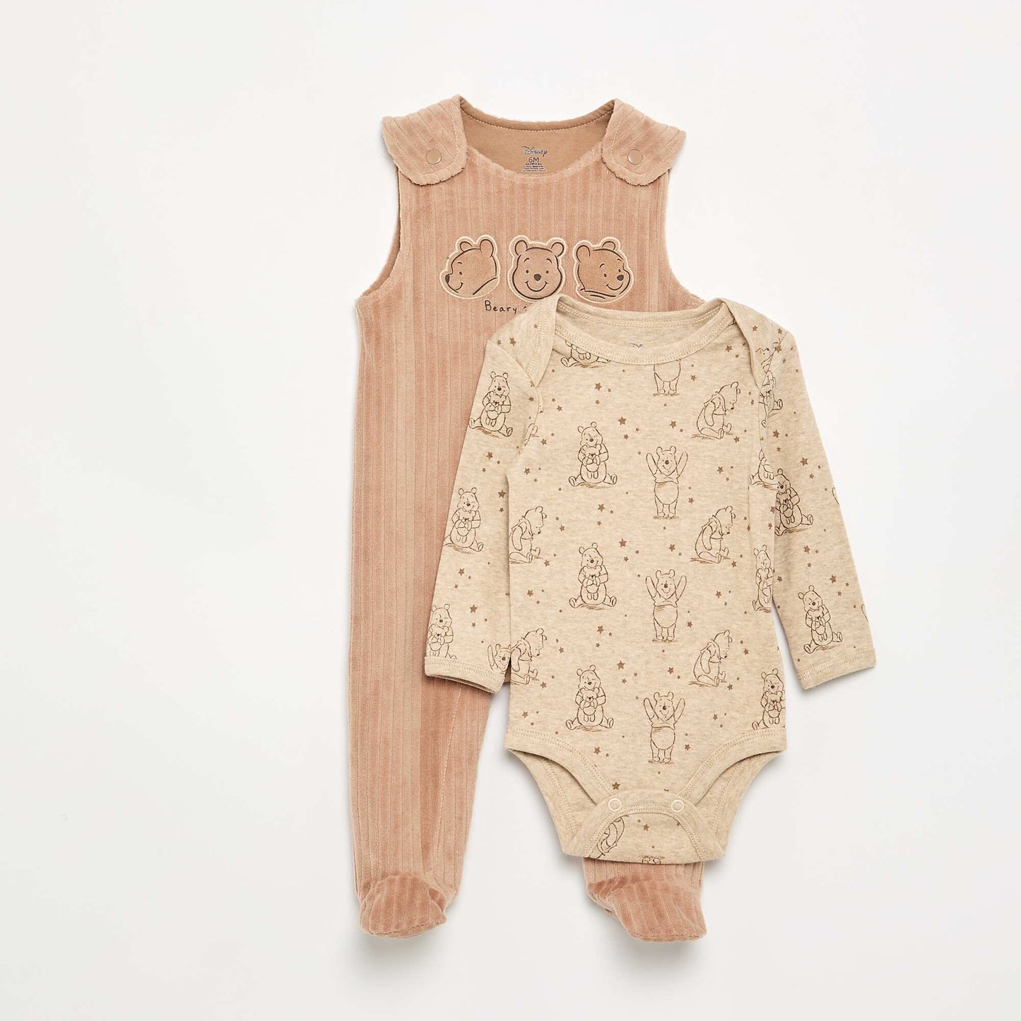 2-piece sleep set - Sleeveless sleepsuit + bodysuit BEIGE
