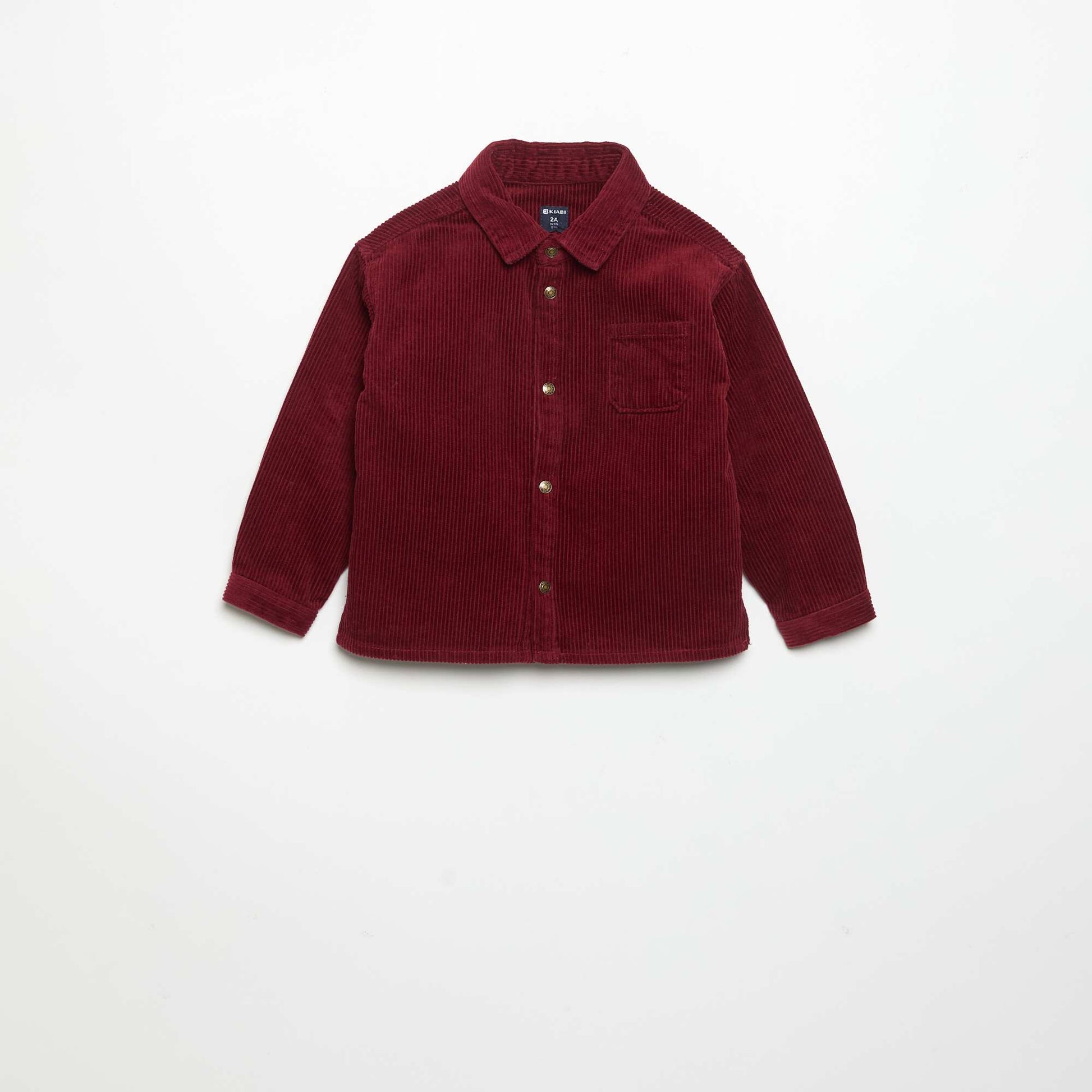 Long-sleeved corduroy shirt RED