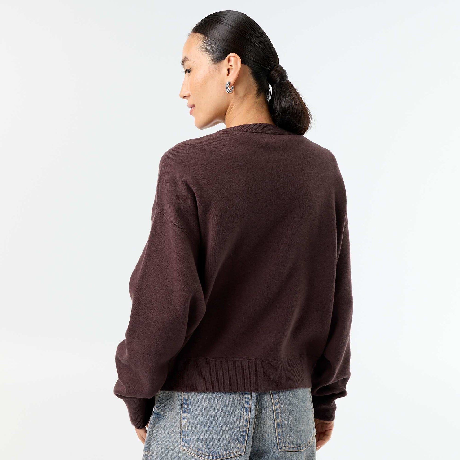 Colorful thick cotton sweater BROWN