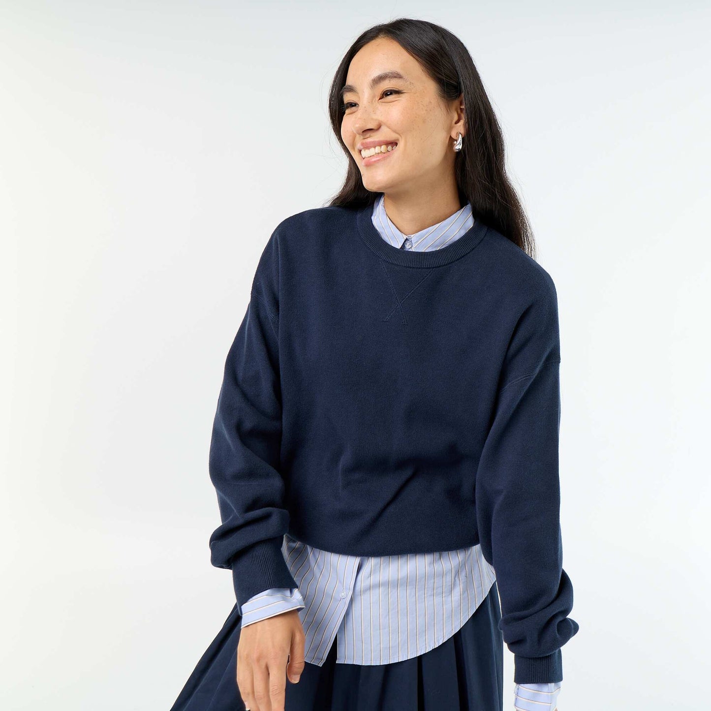 Colorful thick cotton sweater BLUE