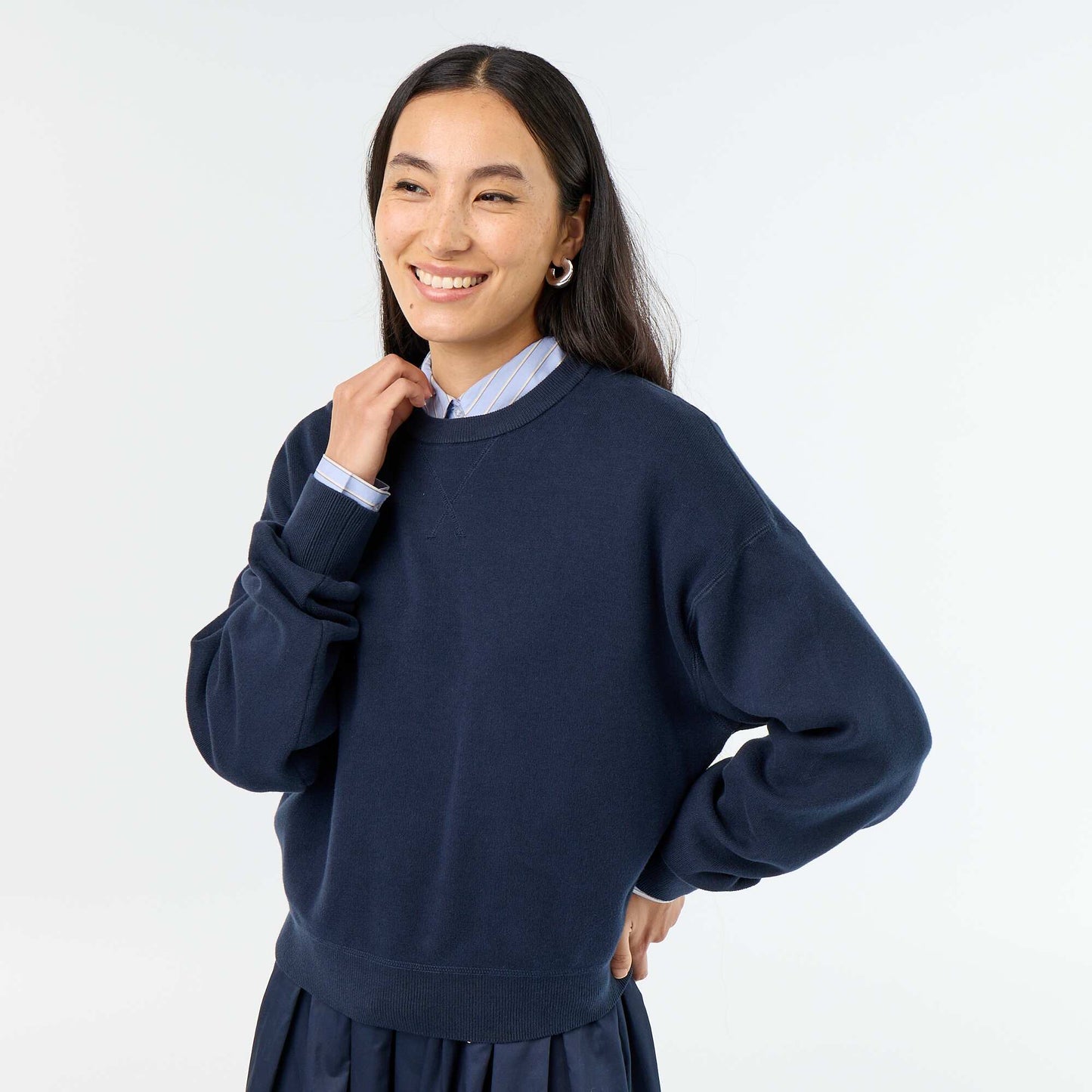 Colorful thick cotton sweater BLUE