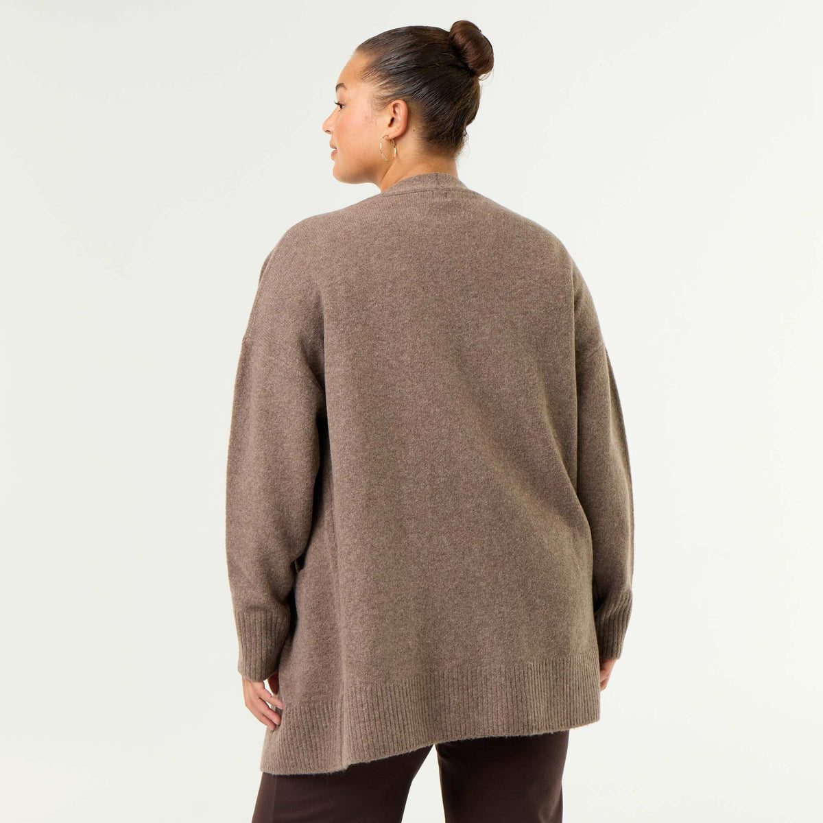 Long Open Cardigan BROWN